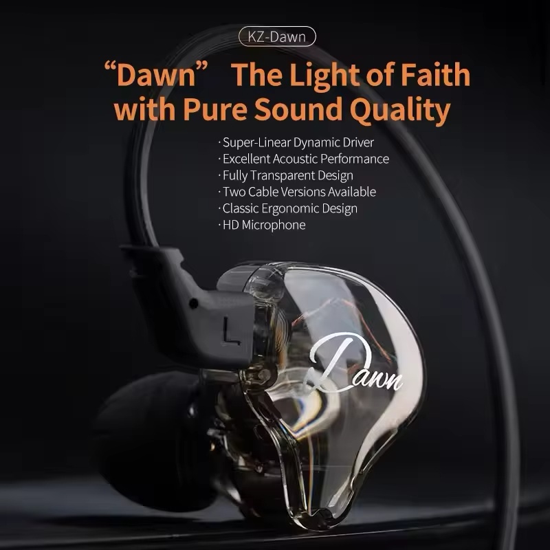 Headset Gaming Console - Hot KZ Dawn Dynamic Earphones In