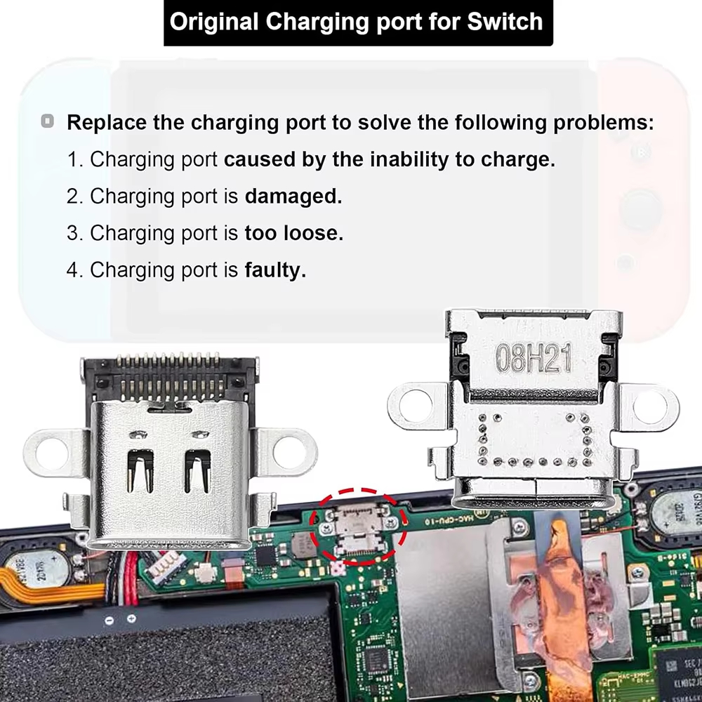 Replacement Type C Port Chargi - Gaming Console Nintendo Switch のレビューと価格