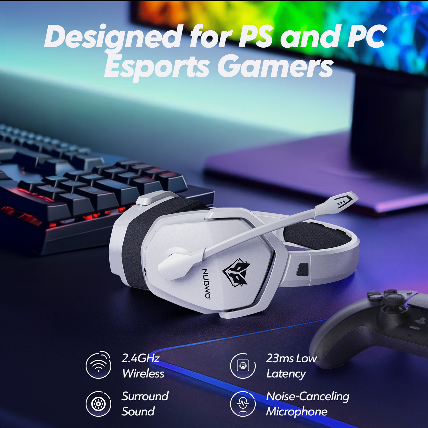 NUBWO G06 Dual Wireless Headse - Headset Gaming Console のレビューと価格