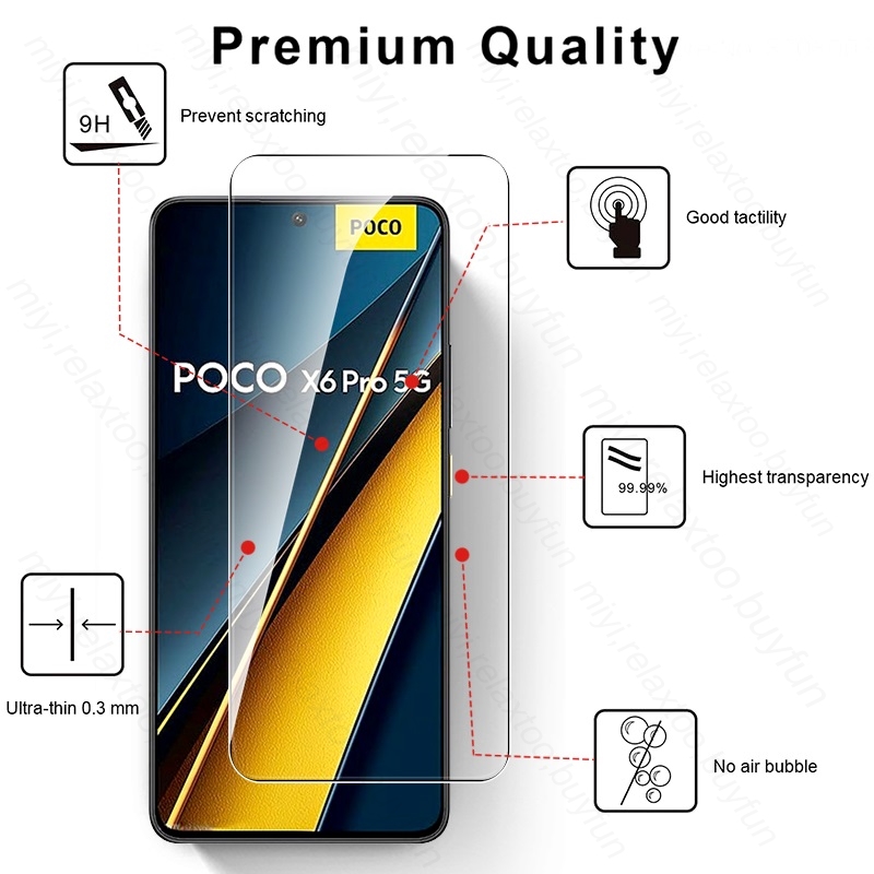 3PCS 9H Glass For Poco X6 Pro  - Gaming Console X6 のレビューと価格