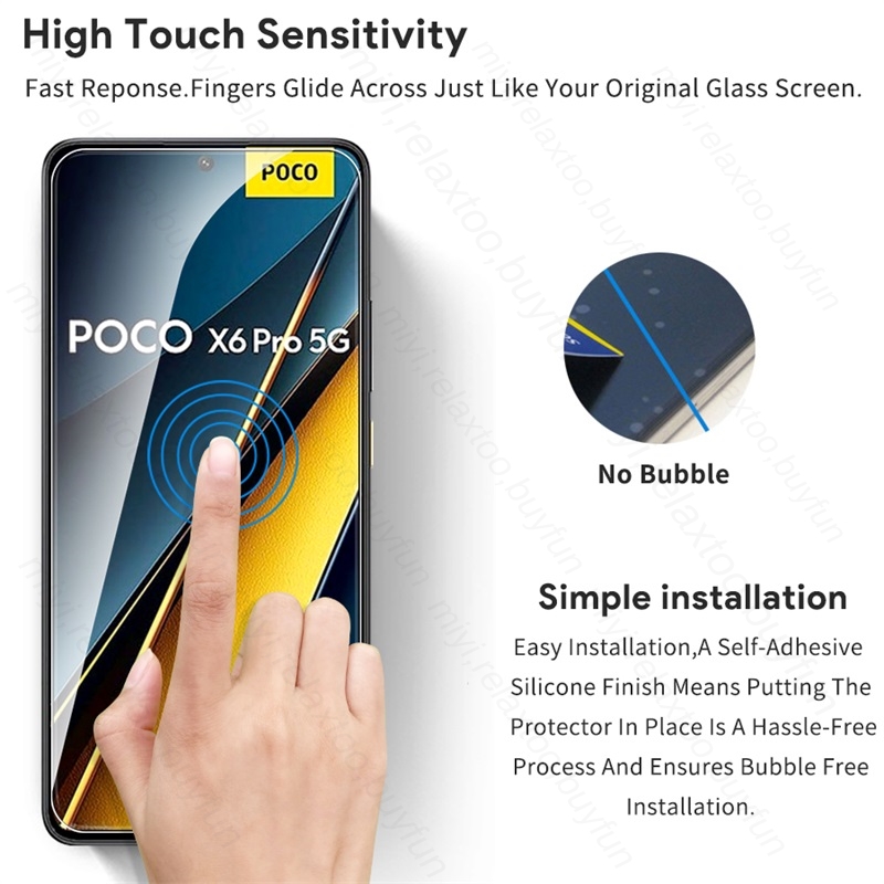 3PCS 9H Glass For Poco X6 Pro  - Gaming Console X6 のレビューと価格