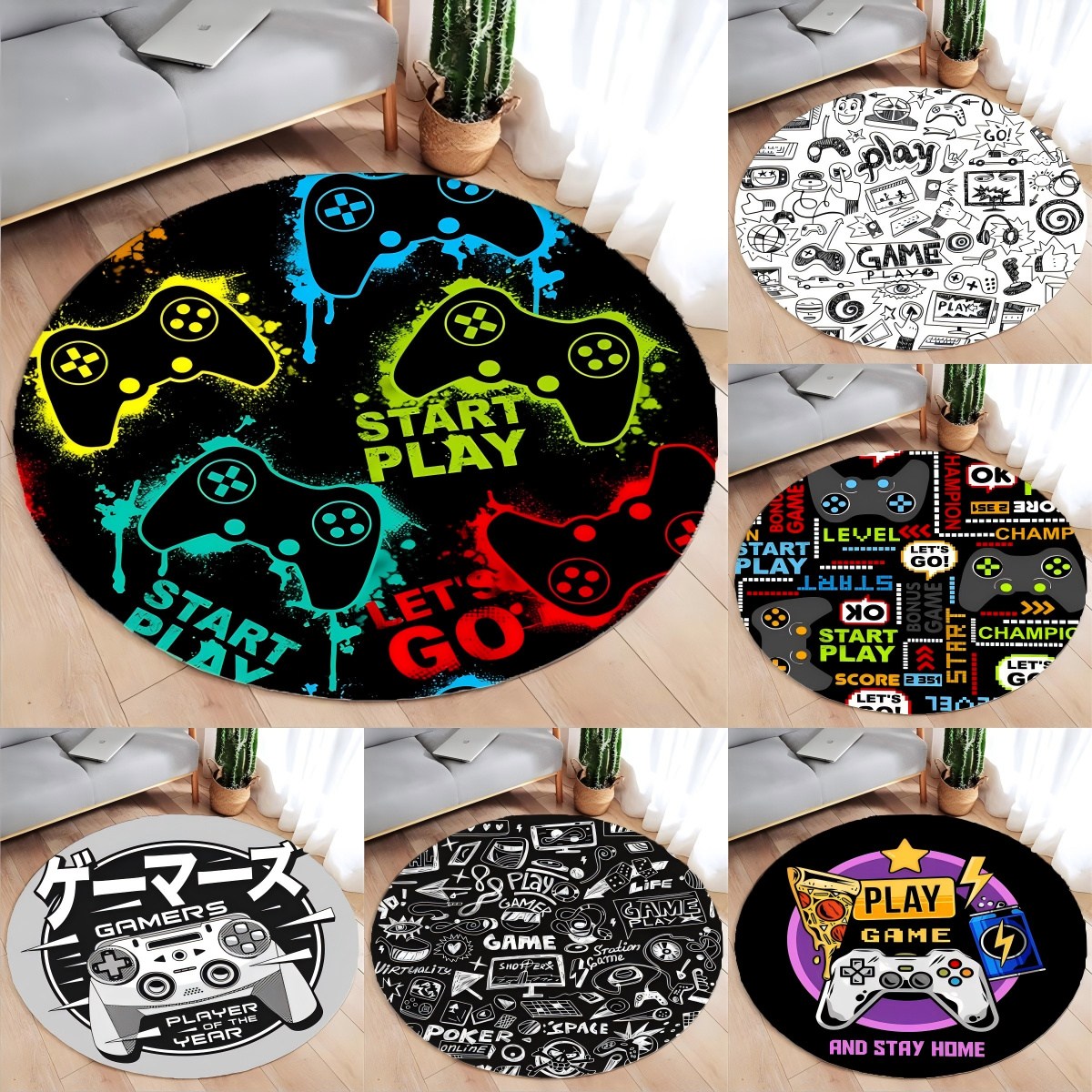 Gaming Console Round Rug Non-S - Console Gaming Hand のレビューと価格