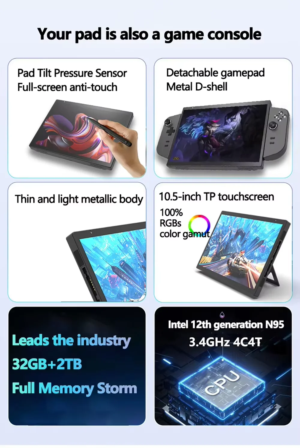 10.5 Inch Handheld Game Consol - Pc Gaming Handheld Console のレビューと価格